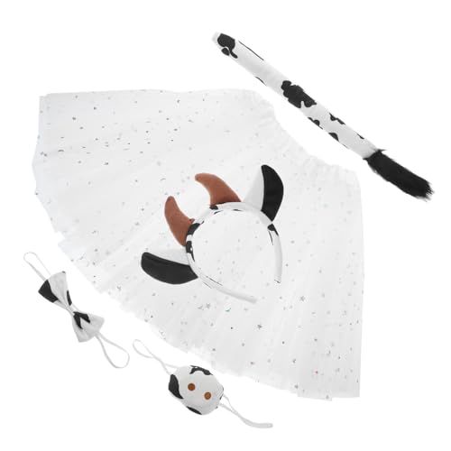Gatuida Kuhkostüm Halloween mit Weichem Zweifarbig Hörner Haarreif Abnehmbarem und Weißem Tutu Rock für Mädchen Karneval Party Cosplay Gatuida Kuhkostüm Halloween mit Weichem Zweifarbig Hörner Haarreif Abnehmbarem und Weißem Tutu Rock für Mädchen Karneval Party Cosplay von Gatuida