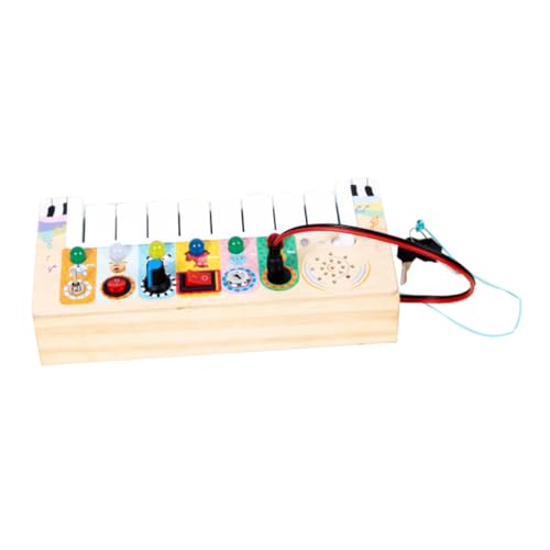 Gatuida LED Holz elektropiano Kompaktes Musikspiel für Motorische Handliche Lernhilfe mit Bunten Lichtern Robustes Material Geeignet für Drinnen und Draußen von Gatuida