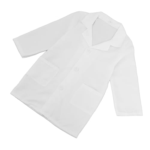 Gatuida Laborkittel Weiß Langarm Waschbar Atmungsaktiv Polyester Wissenschaftler Kostüm Für Jungen Mädchen Rollenspiel Halloween Schule Kindergarten Verkleidung von Gatuida