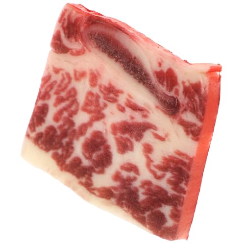 Gatuida Lebensechtes Rindfleischmodell aus Wasserfestes Langlebiges Künstliches Steak Realistische Küchendekoration Restaurant und Spielrequisite Attraktives Fake Food Zubehör von Gatuida