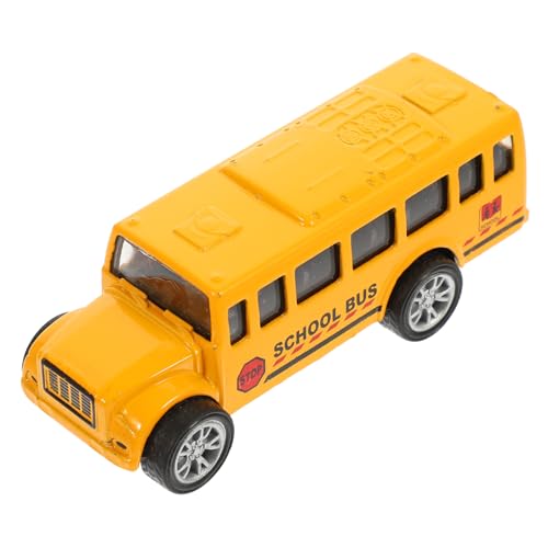 Gatuida Legierungsauto Lebensechtes Busmodell Busmodelle Bewegliches Busmodell Kleiner Spielzeugbus Zurückziehbusmodell Kleines Schulbusspielzeug Trägheitssimulationsbus Busse von Gatuida