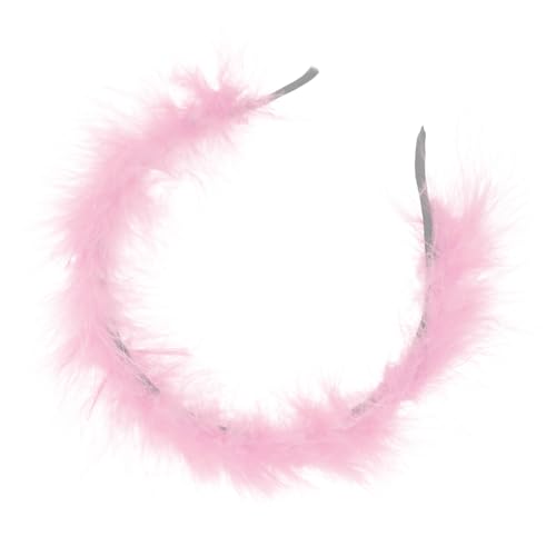 Gatuida Leichtes Stirnband Damen Haarreif Party Haarschmuck Karneval Fasching Leicht Rosa Federkopfband Festlich Leicht zu Tragen von Gatuida