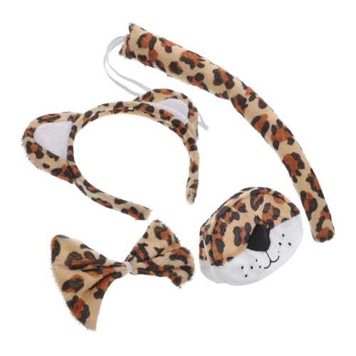 Gatuida Leoparden Kostüm Set Kopfband mit Ohren Nose Prop und Weiches Stoffmaterial Bequemes Cosplay Zubehör für Halloween Kostümparty und Rollenspiele von Gatuida
