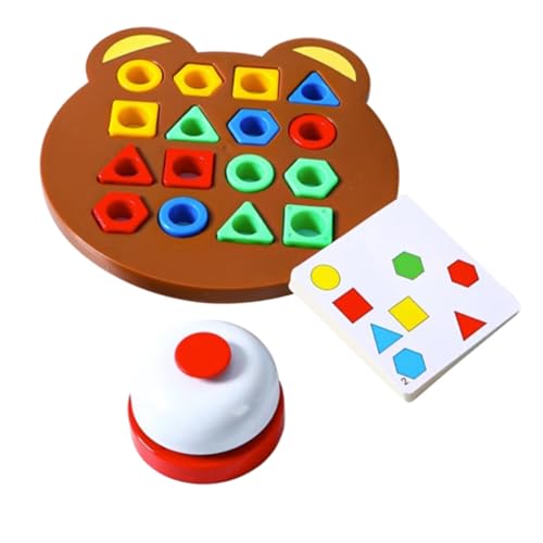 Gatuida Lernspiel Geometrische Formen Spielbrett mit Bunten Verschiebbaren Teilen Pädagogisches Holzspielzeug für Kleinkinder Analyse Feinmotorik und Farberkennung von Gatuida