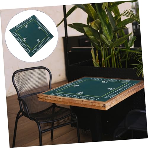 Gatuida Mahjong Tischmatte Quadratisch Grün rutschfeste Geräuschdämpfende Paigow Spielmatte für Domino Poker und Brettspiele Dicke Polyester Tischdecke mit Gummiboden von Gatuida