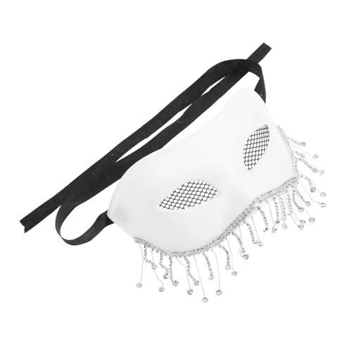 Gatuida Maskerade Maske mit Strass Quasten für Karneval Elegante Halbgesichtsmaske Kostümaccessoires für Halloween Partys Maskenbälle und Bühnenaufführungen Dekorative Handmaske von Gatuida