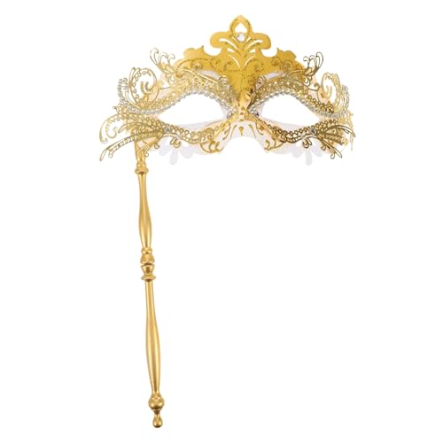 Gatuida Masquerade Kostüm Maske mit Abnehmbarem Stab Glänzende Partymaske mit Einzigartigem Drachendesign Wiederverwendbar für Damen für Halloween Karneval Cosplay Maskenball und Festliche von Gatuida
