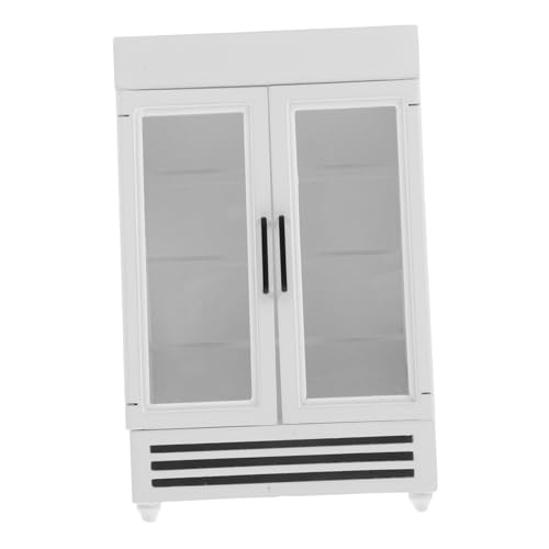 Gatuida Maßstab Holz Kühlgerät Mini Fridge für Puppenstuben für Rollenspiele Detailreiches Miniaturmöbel von Gatuida