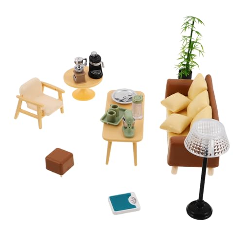Gatuida Miniatur-Sofa Puppenhaus Inklusive Stuhl Und Couchtisch Im Maßstab Als Wohnzimmermöbel Für Miniaturpuppenhäuser Dekoration Und Spielzeug von Gatuida