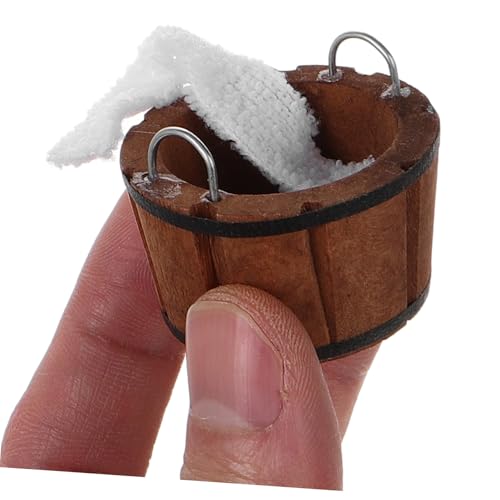 Gatuida Maßstab mit Holzbadewanne und Bad Eimer Realistisches Mini Möbel für Puppenstube und Kleine Haus Dekoration Vielseitig Kombinierbar von Gatuida