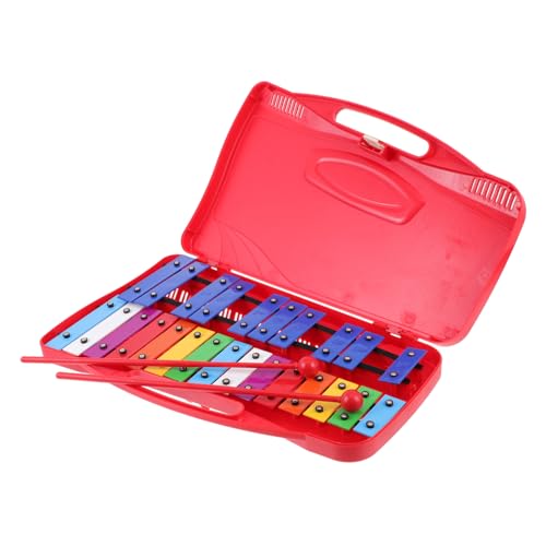 Gatuida Metallophon Rotes Pädagogisches Percussion Instrument für Bunte Tasten Farb und Gehörentwicklung Musikspielzeug zur Frühkindlichen Bildung von Gatuida