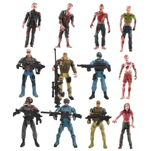 Gatuida Militärische Actionfiguren Teilig mit Flexiblen Soldaten Zombie Realistische Kunststoffmodelle für Eltern Junge Mädchen Spiele Dekoration und Themenpartys von Gatuida