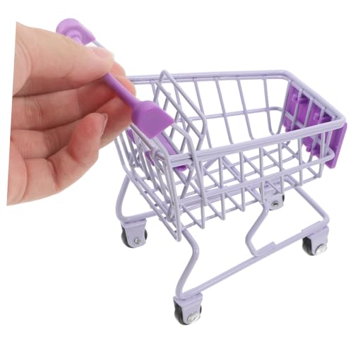 Gatuida Mini Einkaufswagen Klein Robust aus Miniatur Supermarktwagen für Dekorativer Handwagen für Puppenhaus und DIY Modell Multifunktionaler Einkaufswagenkorb Klein von Gatuida