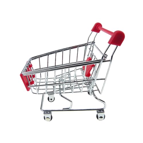Gatuida Mini Einkaufswagen Metallspielzeug mit Mini Einkaufstrolley für Rollenspiele Vielseitiger Schreibtisch Organizer für Büro Farblich Sortiert Zufällige Farbe Zufällige Farbe von Gatuida