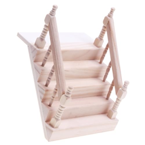Gatuida Mini -Holz -handläufe Treppe Szene Häuser Klein Geländer Miniatur Drinnen Erste Winzig Dekoration Mini-holztreppe Mini Treppe Handlauftreppe Beige von Gatuida