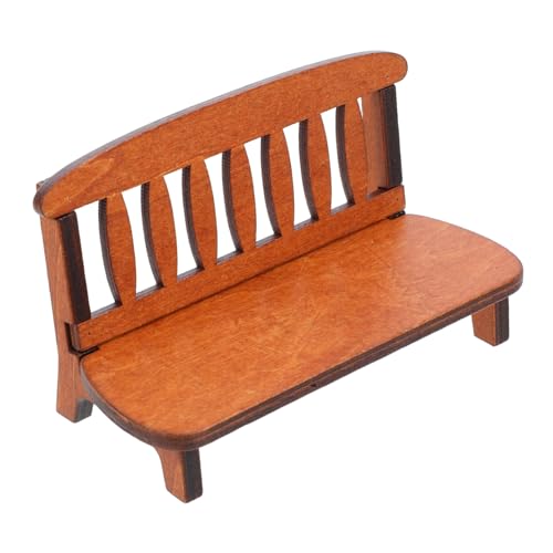 Gatuida Mini Holzbank Modell für Puppenhaus Deko Vintage Sitzmöbel für Kreative Foto Requisiten Rustikale Miniaturmöbel für Zuhause Büro von Gatuida