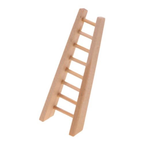 Gatuida Mini Holzleiter für Puppenhaus DIY Bastelzubehör Miniatur Gartenstatue Holzspielzeug für Kreative Spielwelten für Puppenhaus Dekoration von Gatuida