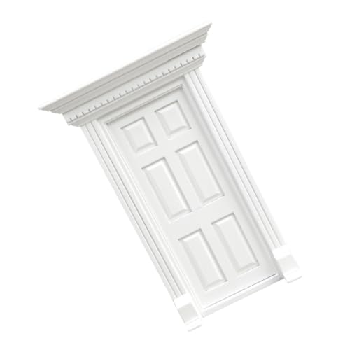 Gatuida Mini Holztür Ornament Weiß Fach Simulation Kleine Tür Dekoration Puppenhaus Zubehör Für Miniatur Haus Rollenspiel und Foto Requisiten von Gatuida