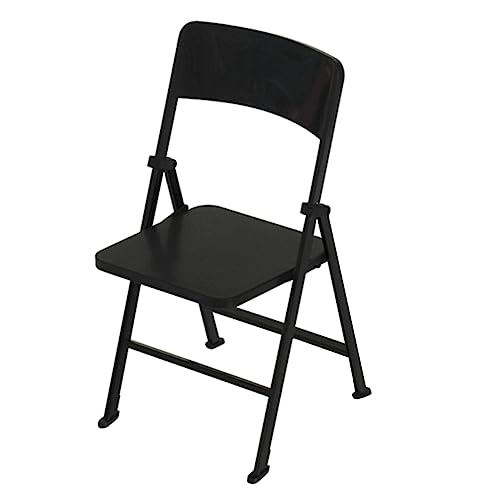 Gatuida Mini-Klappstuhl faltstuhl klappstühle Miniaturstuhl faltstühle Faltbare stühle Puppe Miniaturen Faltbarer Stuhl Falten klein Miniaturmöbel winzige Möbel Mini-Hausbedarf PVC Black von Gatuida
