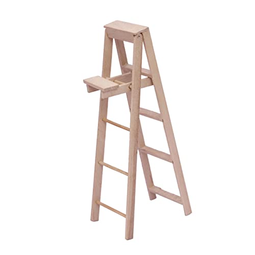 Gatuida Mini Möbel Modell Miniaturen Miniatur Hausleiter Miniatur Möbel Puppenhaus Möbel Ornament Leitern Dekorationen Miniatur Puppenhaus Zubehör Beige Holz von Gatuida