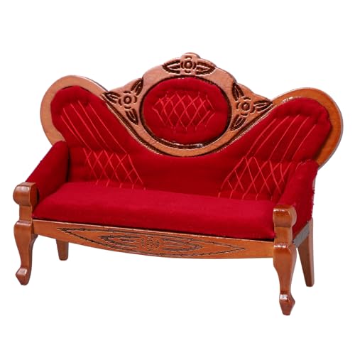 Gatuida Mini-Möbelmodell Mini- Miniaturen Mini-Sofa-Ornament Puppenstuben-Sofa-Modell Mini-Zubehör Miniature House miniaturhaus Miniatures Sofa-Schmuck Mini-Sofa-Modell Birke Brown von Gatuida