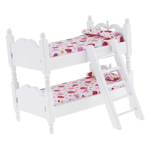 Gatuida Mini-Möbelmodell kinderzimmer zubehör für Spielzeugbett spielsachen Kinderzimmer-Dekoration Spielbett Puppenbett Miniaturspielzeug Miniaturmöbel Birke Rosa von Gatuida