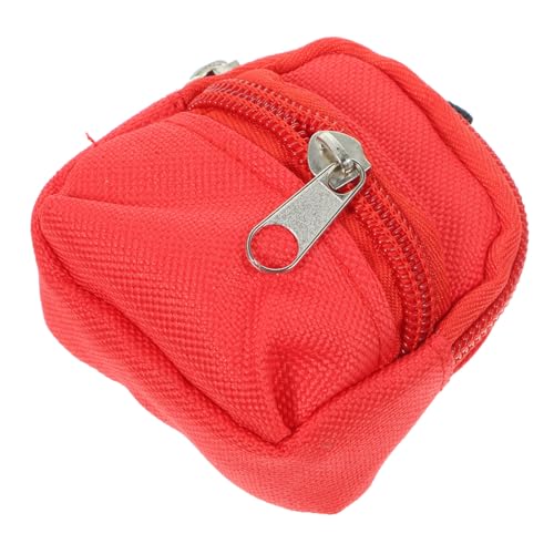 Gatuida Mini Rucksack Modell für Puppenhaus Dekoration Realistischer Handgefertigter Mini Rucksack Rot für DIY Projekte Puppenhaus und Fotografie Requisiten von Gatuida