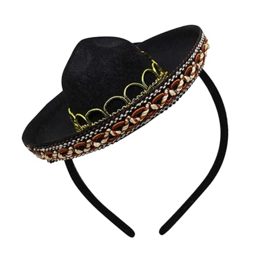 Gatuida Mini Sombrero Haarreif Mexiko Stil Leichtgewichtiger Kopfschmuck Party Haarband Karneval Kostüm Zubehör für Erwachsene Gatuida Mini Sombrero Haarreif Mexiko Stil Leichtgewichtiger Kopfschmuck Party Haarband Karneval Kostüm Zubehör für Erwachsene von Gatuida