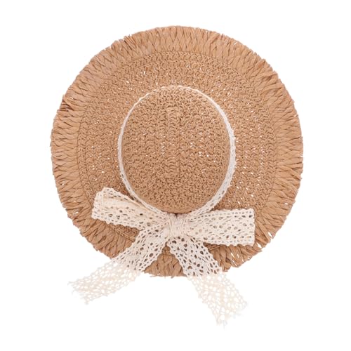 Gatuida Mini Strohhut mit Filigraner Spitzenverzierung Kleiner Gewebter Sonnenschutz für Puppen Vielseitige Bastelmütze in Khaki mit Ausgefranstem Rand Dekoratives Accessoire für Gatuida Mini Strohhut mit Filigraner Spitzenverzierung Kleiner Gewebter Sonnenschutz für Puppen Vielseitige Bastelmütze in Khaki mit Ausgefranstem Rand Dekoratives Accessoire für von Gatuida