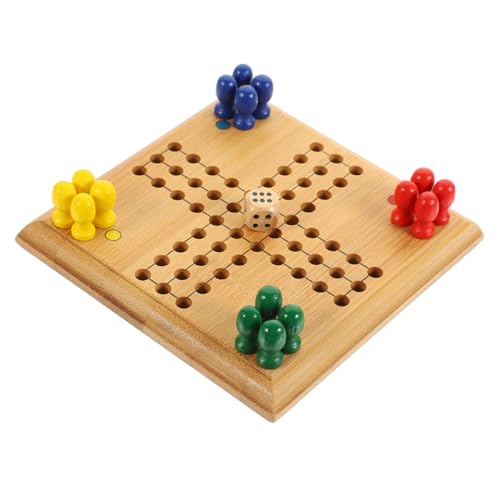 Gatuida Mini Tisch Schachspiel aus Robustem Bambus Tragbares Fliegendes Schachspielzeug für Pädagogisch Sicher mit Glatter Oberfläche und Abgerundeten Kanten von Gatuida