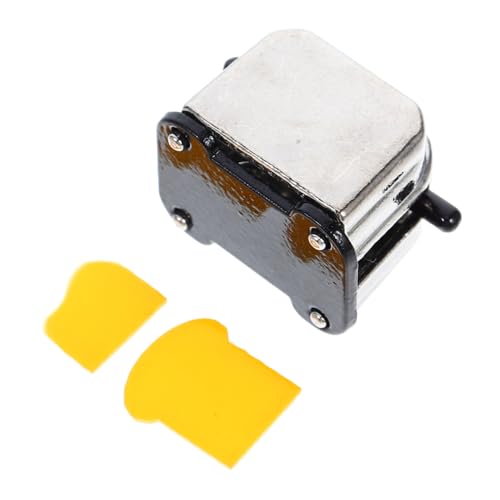 Gatuida Mini Toaster Modell Realistische Miniatur Brotmaschine aus Zinklegierung mit Zwei Broten für Puppenhaus Dekoration und Zubehör für Mikro Szenen und Fotografie von Gatuida