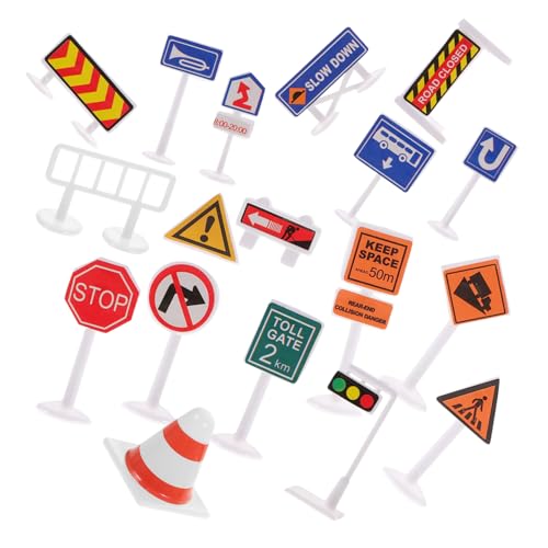 Gatuida Mini Verkehrsschilder Lernspielzeug Verkehrszeichen Simulation Realistische Farben Pädagogisch Sicherheitsbewusst für Kleinkinder und Vorschulkinder von Gatuida