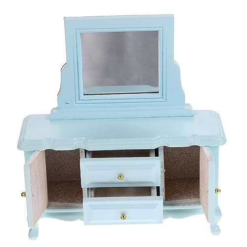 Gatuida Mini -dressingschrankmodell Birke Artikel Winzig Klein Retro Kleid Mini-puppenhaus-kommode Miniaturmöbel Für Puppenhäuser Miniatur-hausmöbel Puppenhauskommode Mini-puppenmöbel Blue von Gatuida