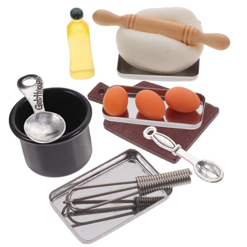Gatuida Miniatur Backset Teiliges Puppenhaus Küchenzubehör Mini Backblech und Ei Set Realistische Miniaturspielzeug für Ab Jahren zum Kreativen Kochen und Dekorieren von Gatuida