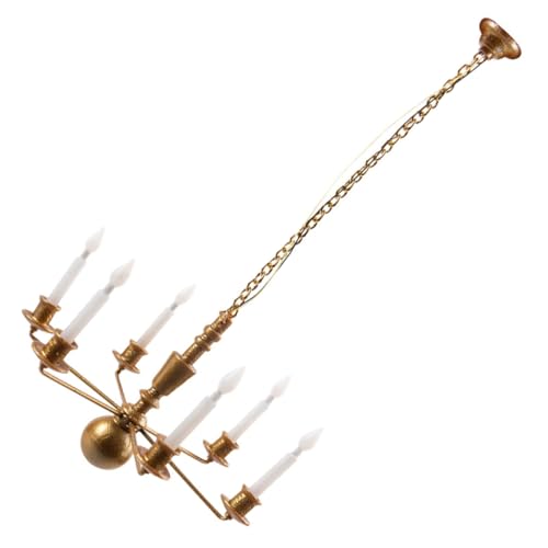 Gatuida Miniatur Deckenleuchte für Puppenhaus Goldene LED Lampe für Mikro Landschaften Sicherer Dekorativer Mini Lampen Modell für DIY Mini Haus Deko von Gatuida