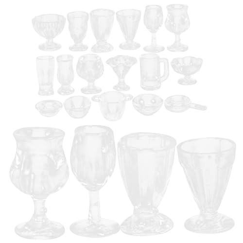 Gatuida Miniatur Dessertbecher Set aus Kunststoff DIY Puppenhaus Zubehör Farbige Mini Eisbecher Modelle für Puppenhaus Dekoration und Miniaturküche Wiederverwendbar von Gatuida