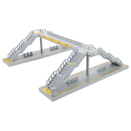 Gatuida Miniatur-Fußgängerbrücken-Spielzeug – Kunststoff-Modellbauzubehör für die Dekoration der Eisenbahnanlage – Sandtisch, unfertige Fußgängerbrücke zum Selbstaufbau von Gatuida