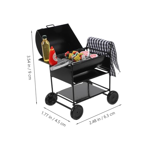 Gatuida Miniatur Grill Modell für Puppenhaus Detailgetreuer Schwarzer Outdoor BBQ Grill aus Sicheres Handliches Spielzeugzubehör zur Kreativen Puppenhausdekoration Gatuida Miniatur Grill Modell für Puppenhaus Detailgetreuer Schwarzer Outdoor BBQ Grill aus Sicheres Handliches Spielzeugzubehör zur Kreativen Puppenhausdekoration von Gatuida