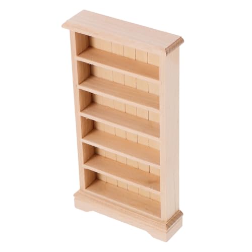 Gatuida Miniatur Holz Bücherregal Puppenhaus Möbel Kleines Display Schrank Miniatur Holzregal für Puppenhaus Zubehör Geschenk von Gatuida