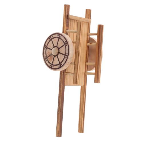Gatuida Miniatur Holz Schubkarre Modell Detailgetreu Stabile Verarbeitung Mini Deko für Wohnzimmer Büro und Garten Sammlerstück Realistisches Wagenmodell von Gatuida