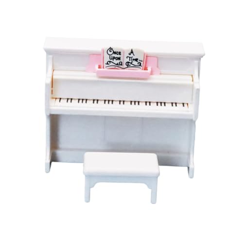 Gatuida Miniatur Klavier Puppenhaus Möbel Weiß Kunststoff Mini Piano Modell mit Hocker und Dekoration Langlebig Umweltfreundlich Gatuida Miniatur Klavier Puppenhaus Möbel Weiß Kunststoff Mini Piano Modell mit Hocker und Dekoration Langlebig Umweltfreundlich von Gatuida