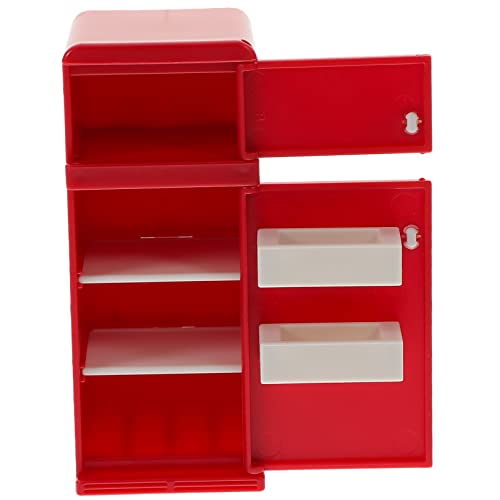 Gatuida Miniatur Kühlschrank Puppenhaus Möbel Miniatur Kühlschrank Ornament Rote Küche Deko Handgemacht Leicht Für Puppenhaus Szenen von Gatuida