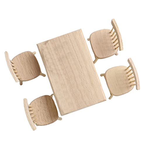 Gatuida Miniatur Möbel Set für Puppenhaus Teiliges Holz Tisch und Stühle Set für Mikro Szenen Dekoration Lebensechte Puppenmöbel für Kreative Spielwelten Gatuida Miniatur Möbel Set für Puppenhaus Teiliges Holz Tisch und Stühle Set für Mikro Szenen Dekoration Lebensechte Puppenmöbel für Kreative Spielwelten von Gatuida