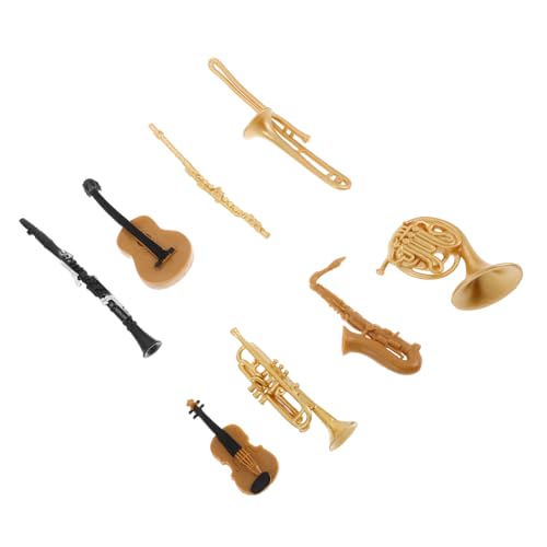 Gatuida Miniatur Musikinstrument Set mit Trompete Saxophon Flöte Gitarre Realistisch Detailreich Vielseitig Dekorativ für Puppenhaus Doll Accessories von Gatuida