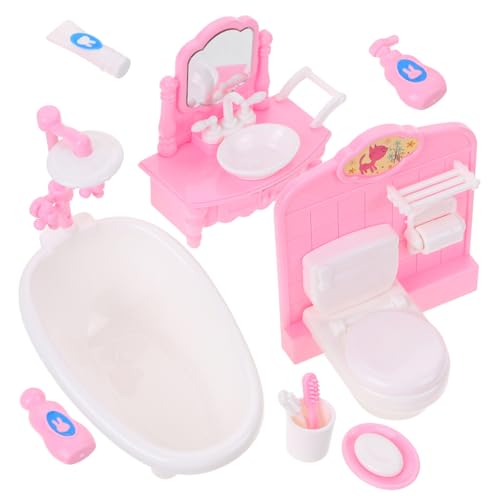 Gatuida Miniatur Puppenhaus Badezimmer Möbel Set Kleines Badewannen und Toilettenmodell Robustes Miniatur Deko Accessoire Geeignet für Puppenhaus und Wohnraumdekoration von Gatuida