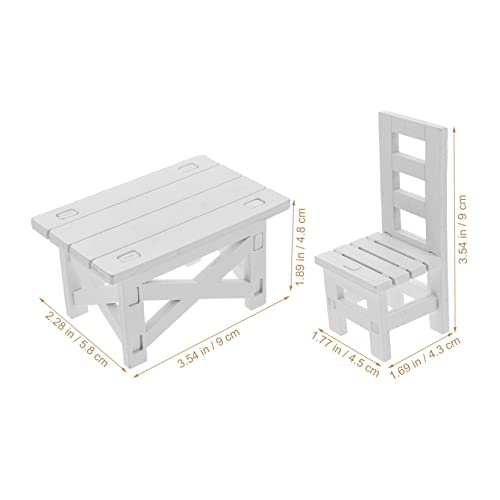 Gatuida Miniatur Puppenhaus Möbel Teilig Weiß Mini Stühle Tisch Leichte und Langlebige Puppenhaus Ornamente für Kinderzimmer für Rollenspiel und Dekorieren von Gatuida