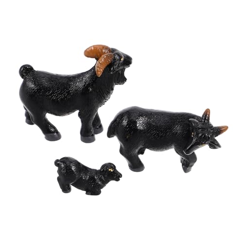 Gatuida Miniatur Schaf Figuren aus Kunstharz 3 Stück Realistisch Schwarze Schaf und Ziegenmodelle für Mikro Landschaften Detaillierte Tierdeko Ergänzung für Garten und Wohnraumdekoration von Gatuida