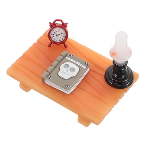 Gatuida Miniatur Schreibtisch Set DIY Miniatur Schreibpult mit Büchern Mini Möbelmodell für Puppenhaus Deko Zubehör Teiliges Set für Kreative Bastelprojekte von Gatuida