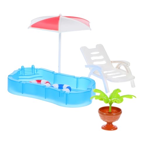 Gatuida Miniatur Schwimmbad für Puppenhaus mit Strandstuhl Sonnenschirm und Schwimmring Platzsparendes Kinderfreundliches Dekor in Lebendigen Farben für Kreative Sommer Spiele Gatuida Miniatur Schwimmbad für Puppenhaus mit Strandstuhl Sonnenschirm und Schwimmring Platzsparendes Kinderfreundliches Dekor in Lebendigen Farben für Kreative Sommer Spiele von Gatuida