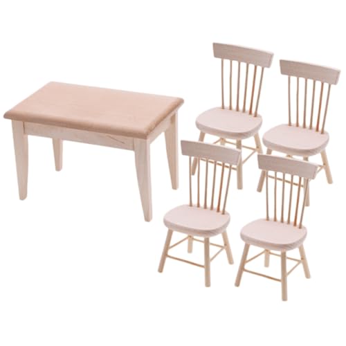 Gatuida Miniatur Tisch und Stuhl für Puppenhaus Dekoration für DIY Realistische Möbel für Kreative Fotos und Schöne Szenen für Puppenmöbel und Miniatur Welt von Gatuida